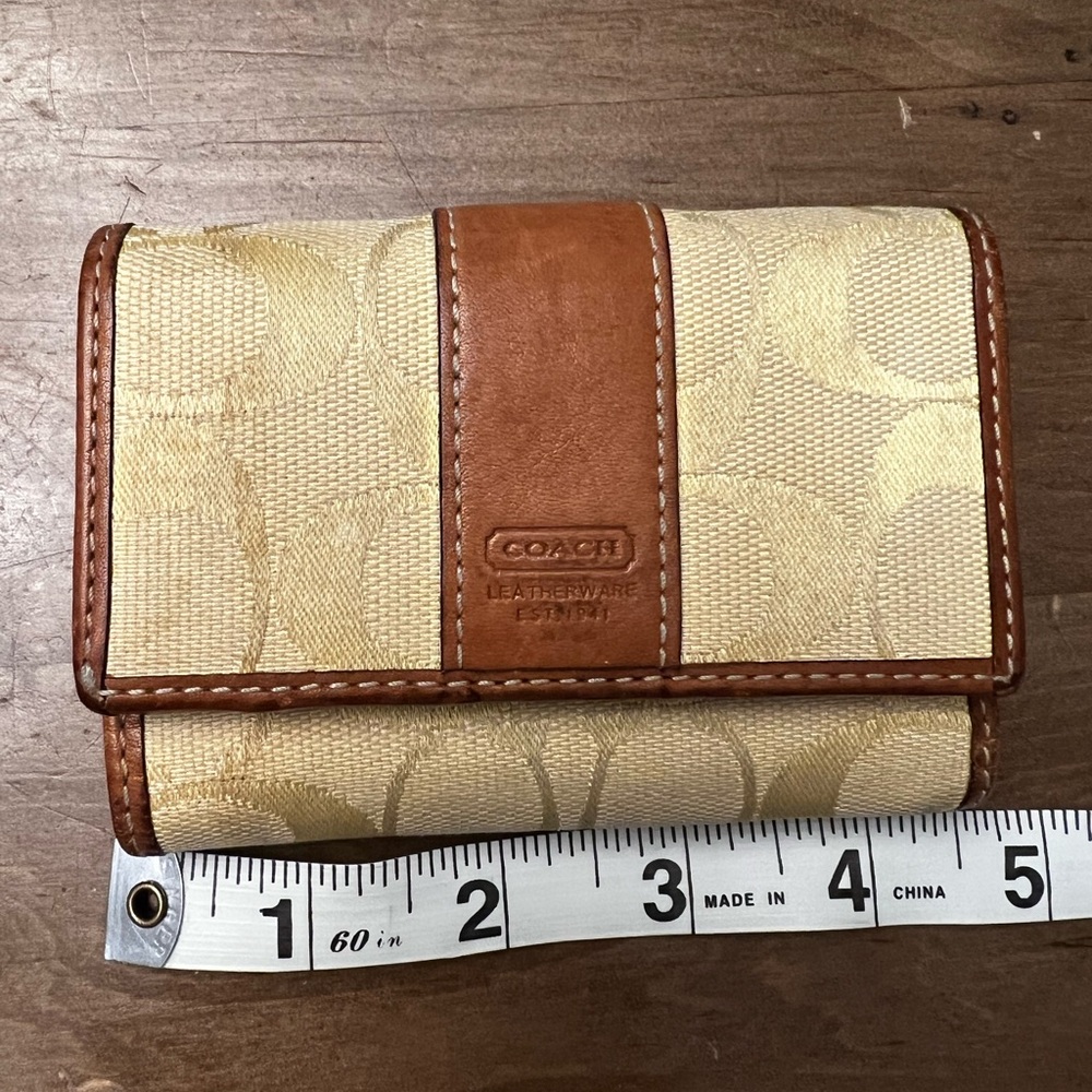 Coach Yellow and Brown Leather signature Wallet